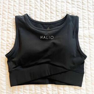 Halio | Athletic Sports Bra | Black High Neck XS New